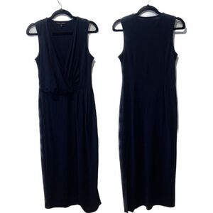 Next Tall Sleeveless V-Neck Maxi Dress Gown Navy Blue Size UK 12